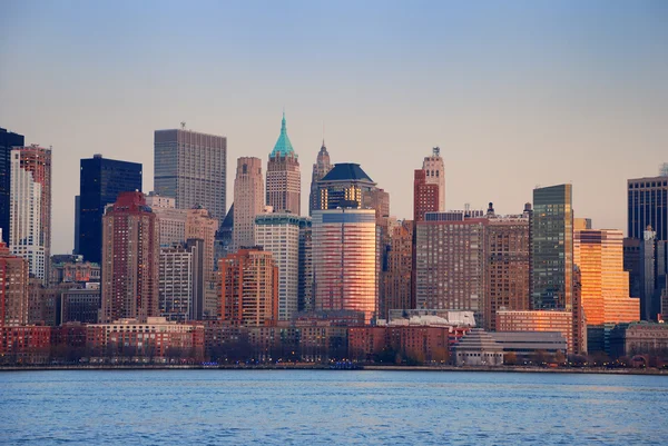 New york city zonsondergang — Stockfoto