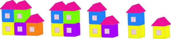 Kleur kleine huizen — Stockvector