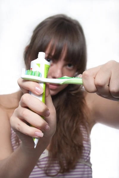 दात घासणे — स्टॉक फोटो, इमेज