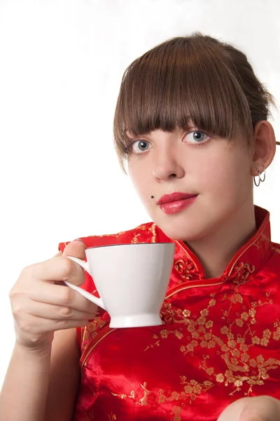 Bere il tè — Foto Stock