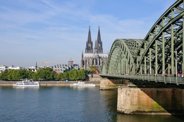 Cathedral and Hohenzollern Bridge - Cologne/Köln, Germany — Stock Photo, Image