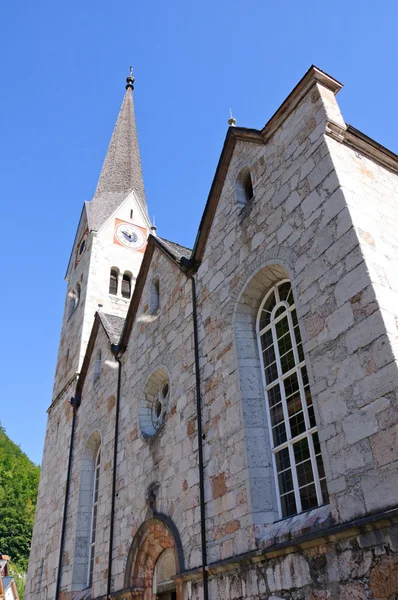 Evangelische Kirche - hallstatt, salzkammergut, Österreich — Stockfoto