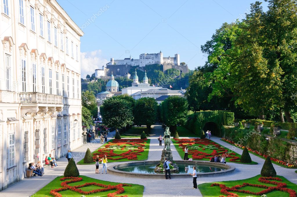 Mirabell Garden and Hohensalzburg Castle - Salzburg, Austria