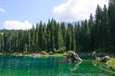 carezza Lake - dolomites, İtalya