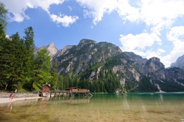 Lake braies - dolomites, İtalya