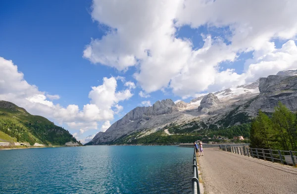 Marmolada and Dam - Dolomites, Italy — Stock Photo, Image