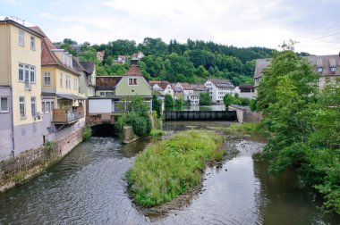 Nagold river in Calw, Germany clipart