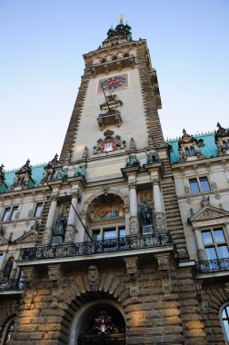 2009 kış aylarında alınan Hamburg, Almanya, Town hall tower