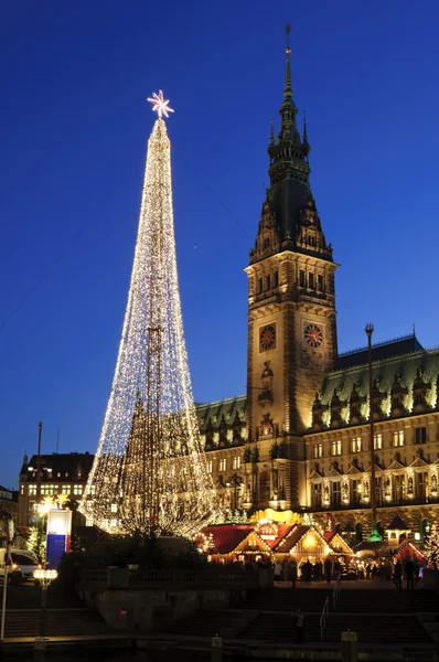 2009 Kış Aylarında Alınan Hamburg Almanya Noel Aydınlatmaları — Stok fotoğraf