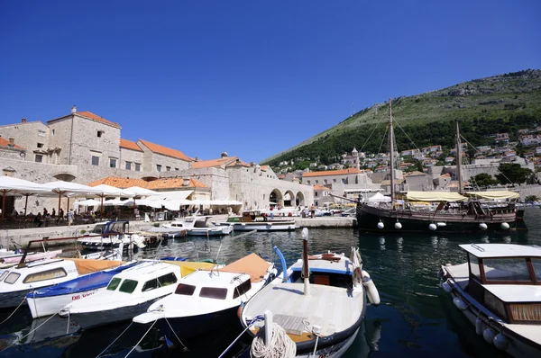 Der Alte Hafen Von Dubrovnik Das Weltkulturerbe — Stockfoto