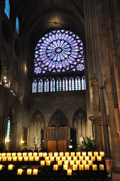 Dentro Catedral Notre Dame París — Foto de Stock