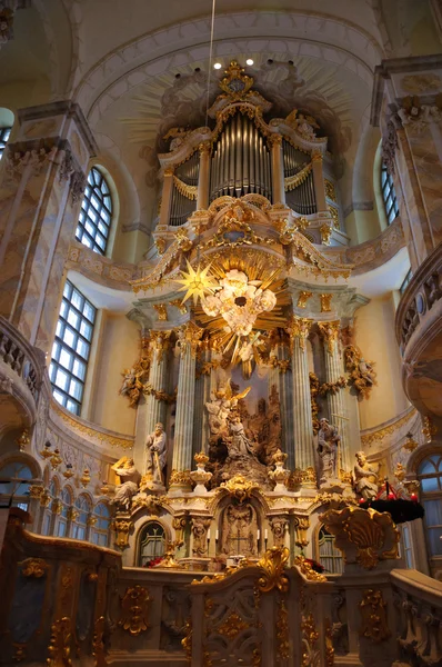 Binnenkant Van Frauenkirche Dresden Duitsland — Stockfoto