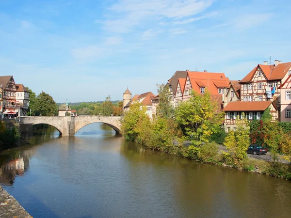 Старый Город Река Кочер Швериш Биш Холле Германия — стоковое фото