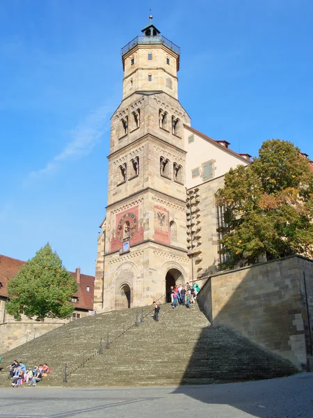 Της Αγίωνμιχαήλ Εκκλησίας Στο Schwäbisch Hall Της Γερμανίας — Φωτογραφία Αρχείου