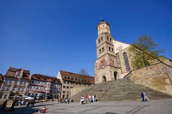 stock image St.Michaels Church and Market Square in Schwäbisch Hall, Germany