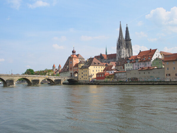 Old Town and the Danube in Regensburg, The World Heritage Site in Germany