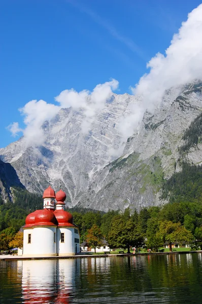 Stock image Monastery of St.Bartholomae and Watzmann