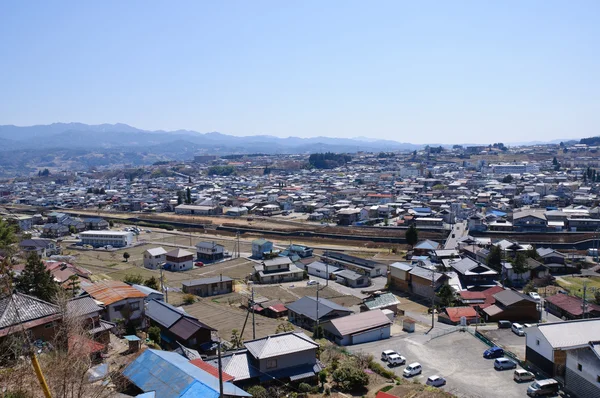 Iida město a Jižní Alpy v Japonsku — Stock fotografie
