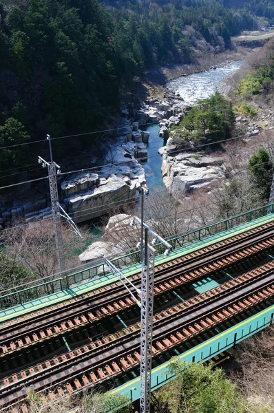 Nezame no toko y JR Chuo Main Line — Foto de Stock