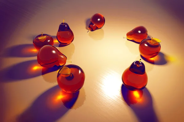 stock image Glass fruits still life