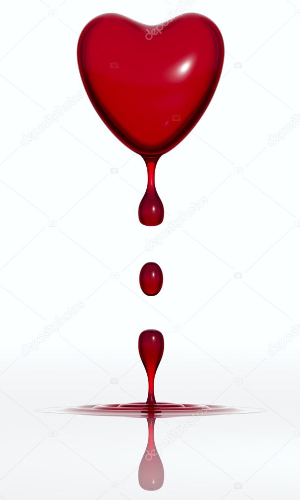 Blood dropping heart.