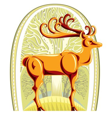 Deer with beautiful big horns. clipart