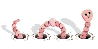 Worm doing holes. clipart