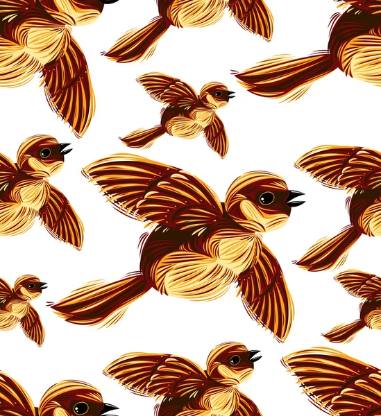 Migration des oiseaux modèle sans couture . — Image vectorielle