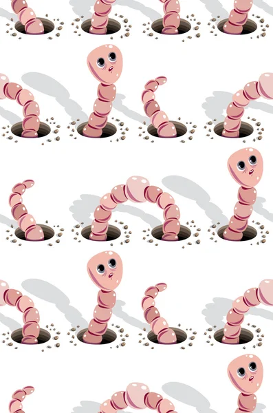 Worms doing holes seamless pattern. — Stock Illustration Worms doing holes seamless pattern. Vector Graphics