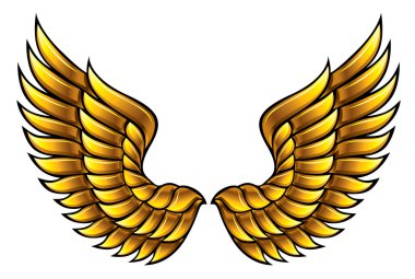 Golden wings. clipart