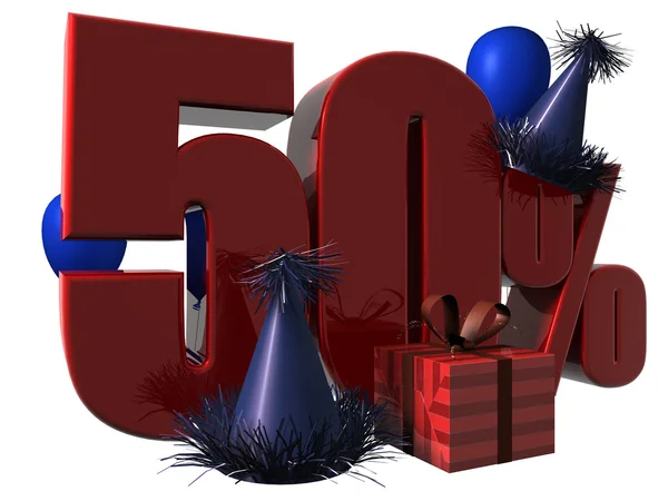 3D 50% Segno di sconto — Foto Stock