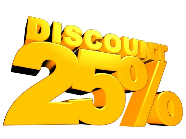 3D 25% Discount Sign — Stock Photo, Image