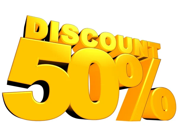 3D 50% Discount Sign — Stock Photo, Image