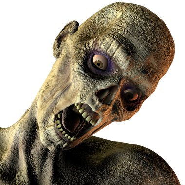 Portrait of screaming undead clipart