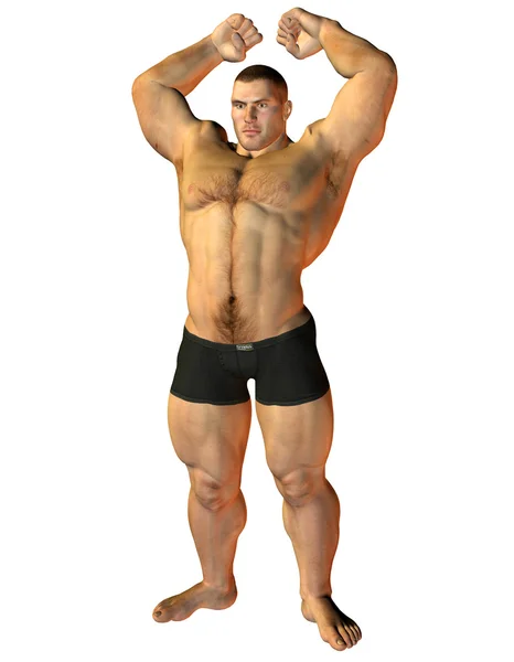 Body builder pose med muskel — Stockfoto