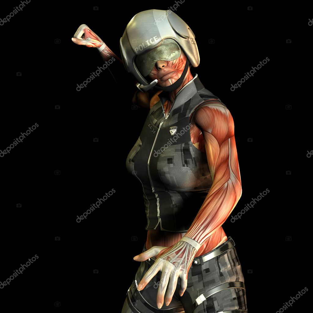 Study muscle woman Police Officer — Stock Photo © DigitalArtB #4024748