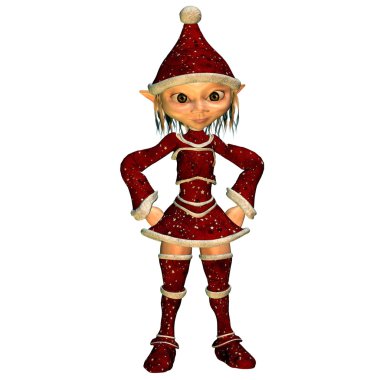 Christmas elf in respect pose clipart