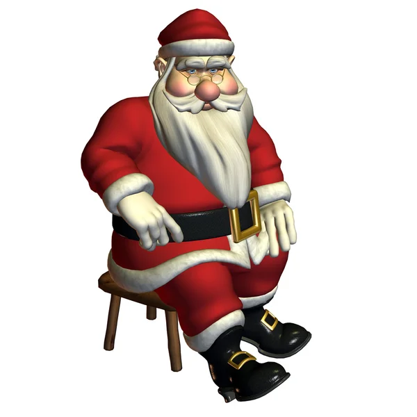 Père Noël en pose assise, détendu — Photo