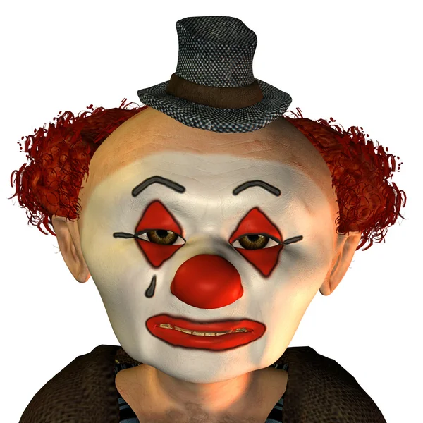 悲伤小丑的脸 — 图库照片