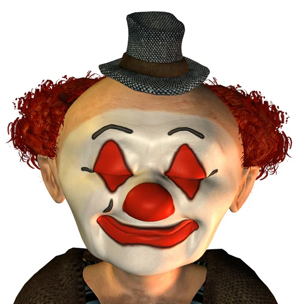 Clownsgesicht mit geschlossenen Augen — Stockfoto