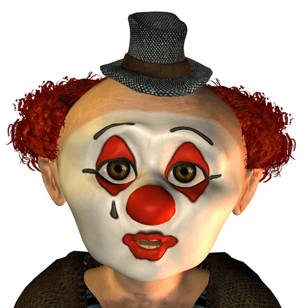 Удивлённое клоунское лицо — стоковое фото