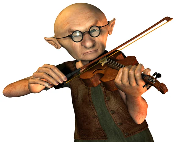 Старий з скрипкою — стокове фото
