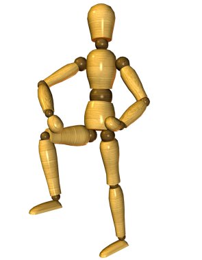 Wooden Dummy in waiting Pose clipart