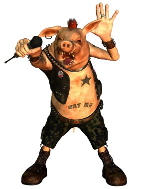 Punk Pig clipart