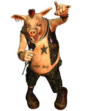 Heavy Metal Pig clipart