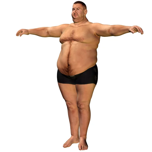 Tlustý muž stojící — Stock fotografie