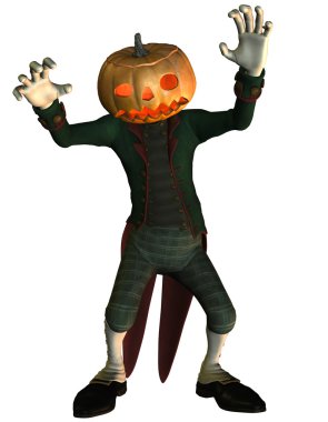 Man with a pumpkin head clipart