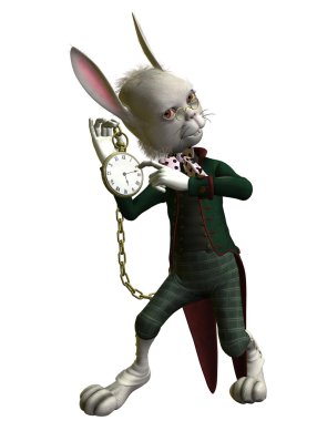 Rabbit shows a Clock clipart