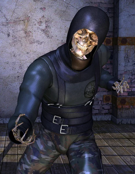 Esqueleto Ninja combatientes — Foto de Stock