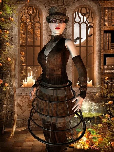 Vrouw van surrealistische outfit — Stockfoto
